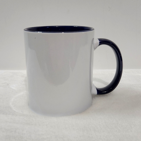 THIRTY-ONE Hello Happy Sip White Navy Blue Ceramic Coffee Cup Mug 12 Oz - Picture 4 of 9